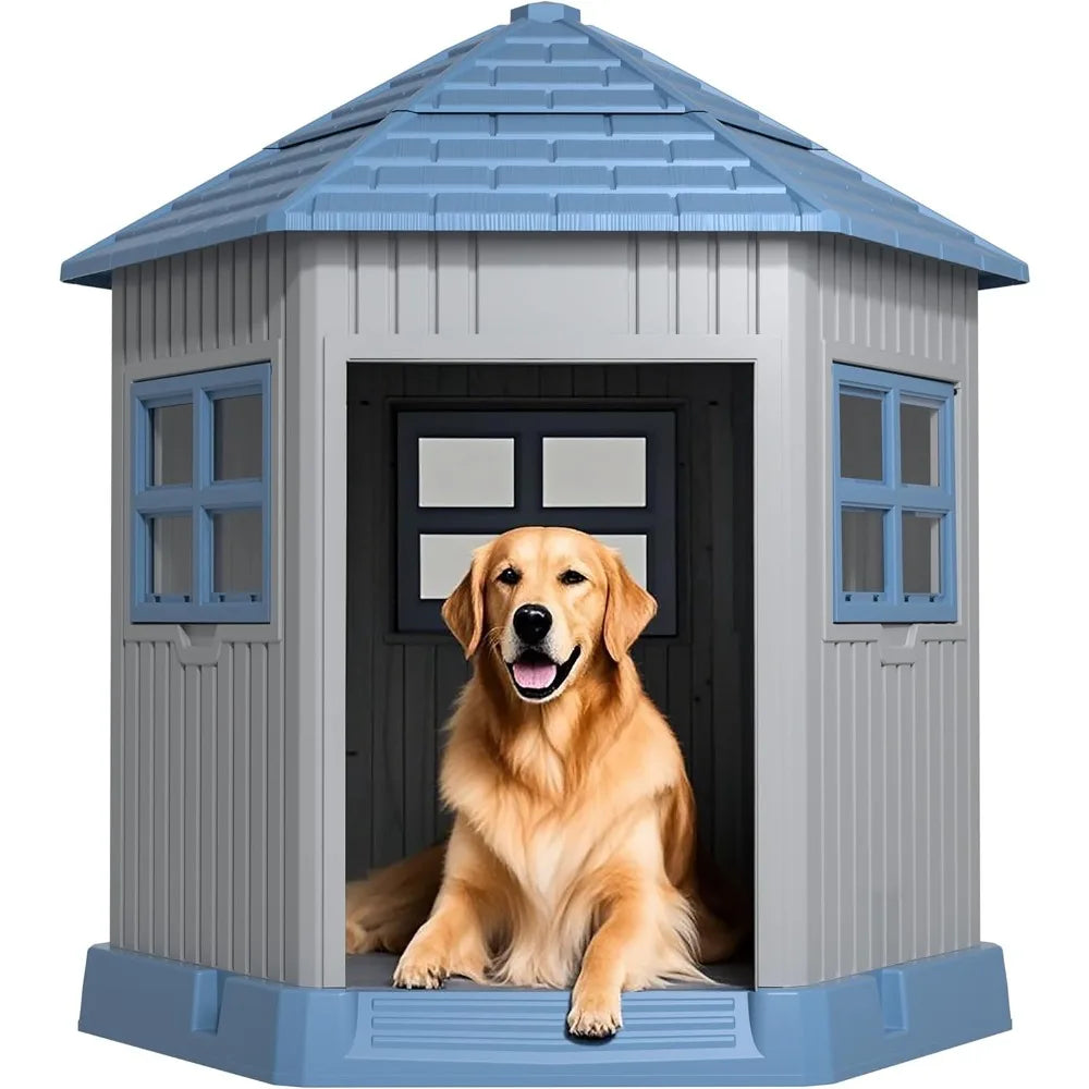 Durable Indoor Outdoor Dog House Shelter With Elevated Floor Kennel
