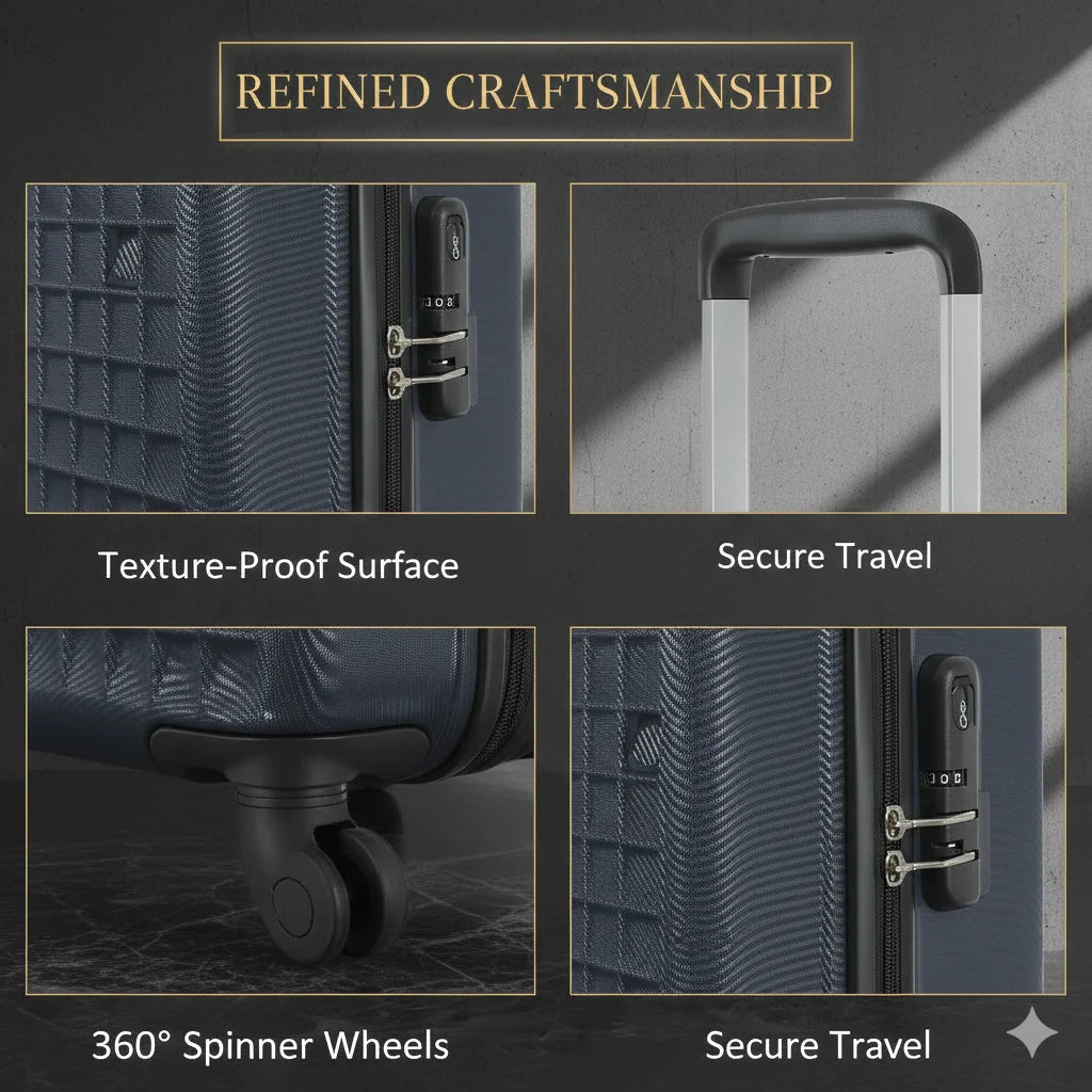NONECN 4-Piece ABS Hardside Spinner Luggage Set for Travel