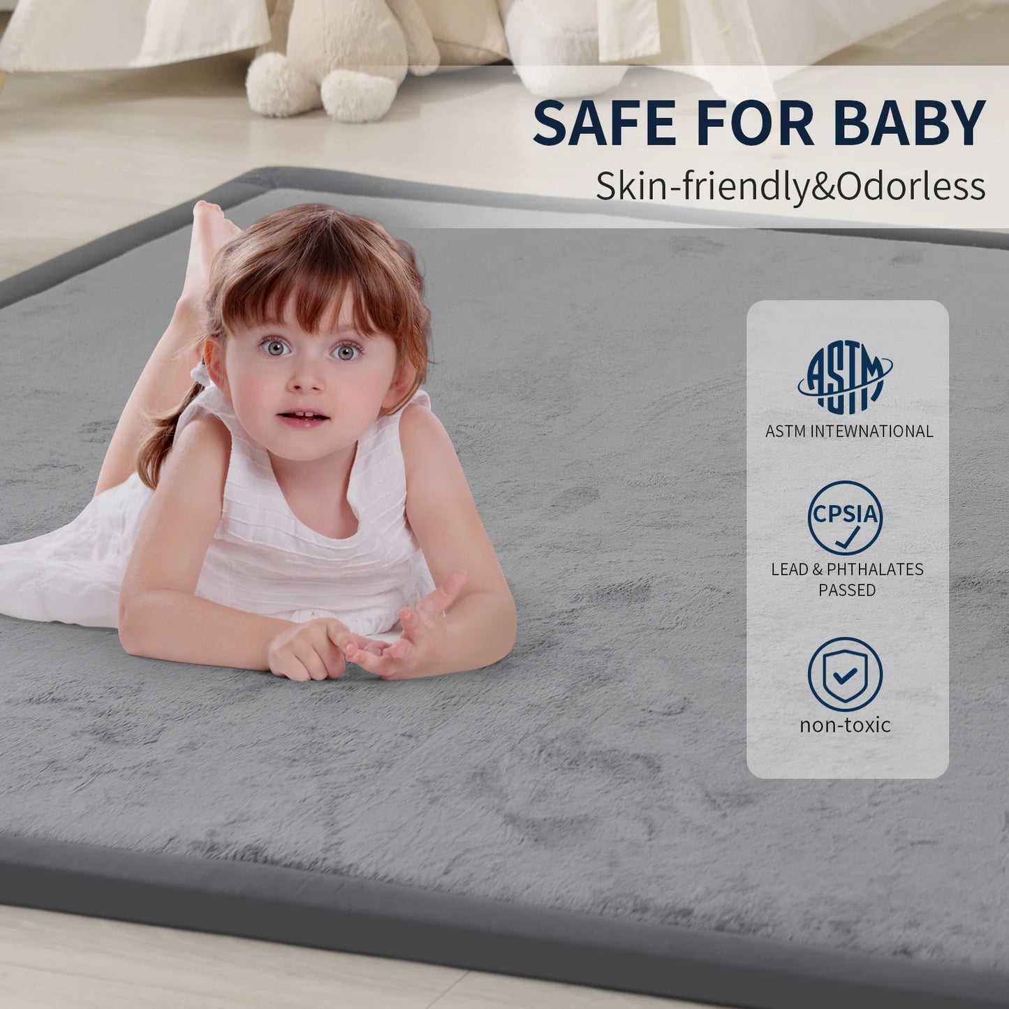 Huloo Sleep Non Slip Baby Play Mat Soft For Nursery