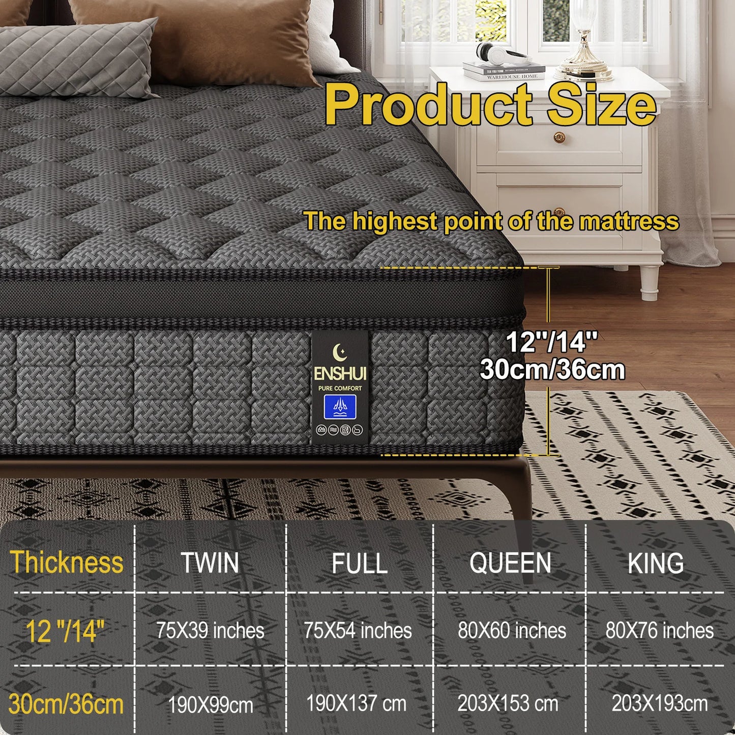 Memory Foam Hybrid Mattress With Pocket Spring For Back Pain