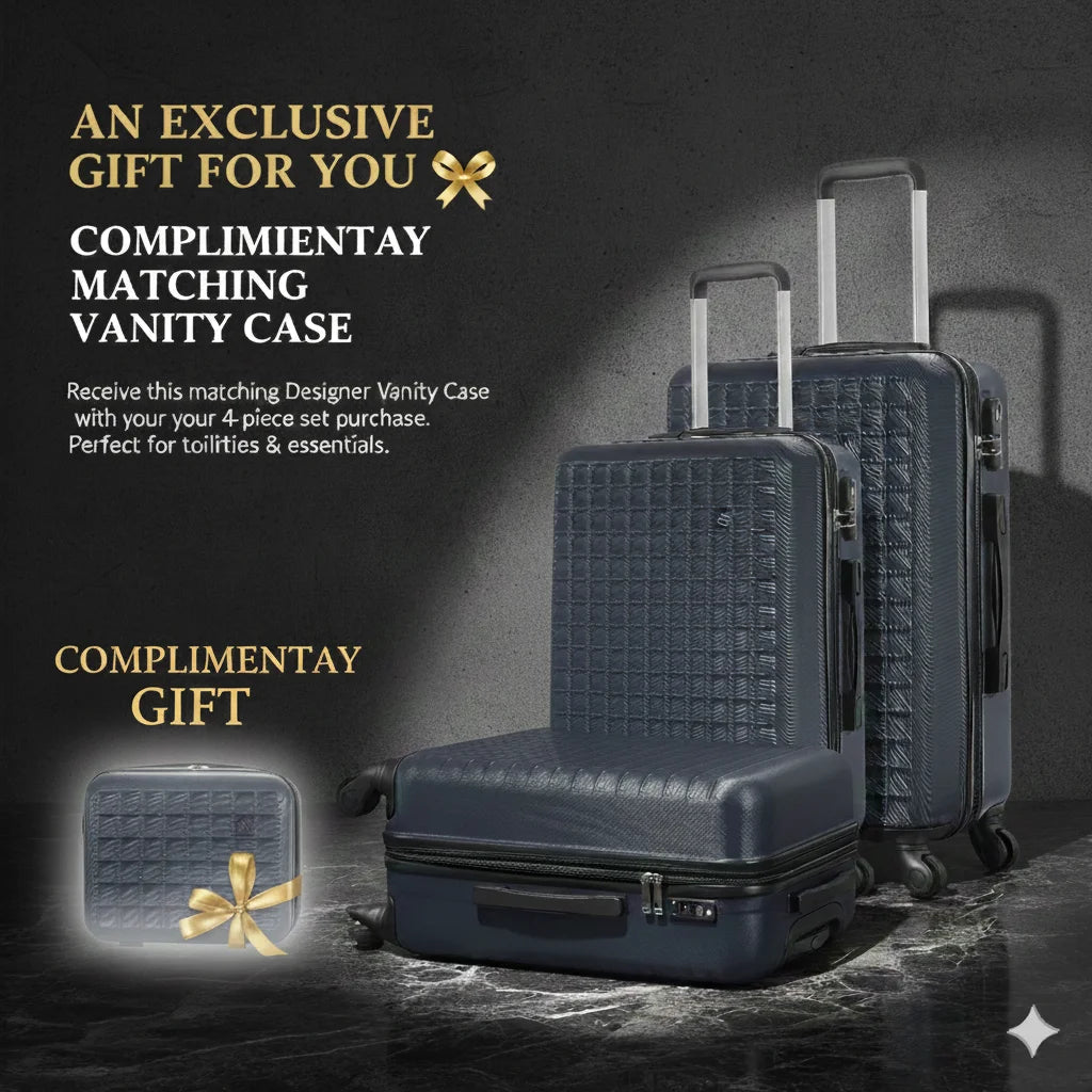 NONECN 4-Piece ABS Hardside Spinner Luggage Set for Travel