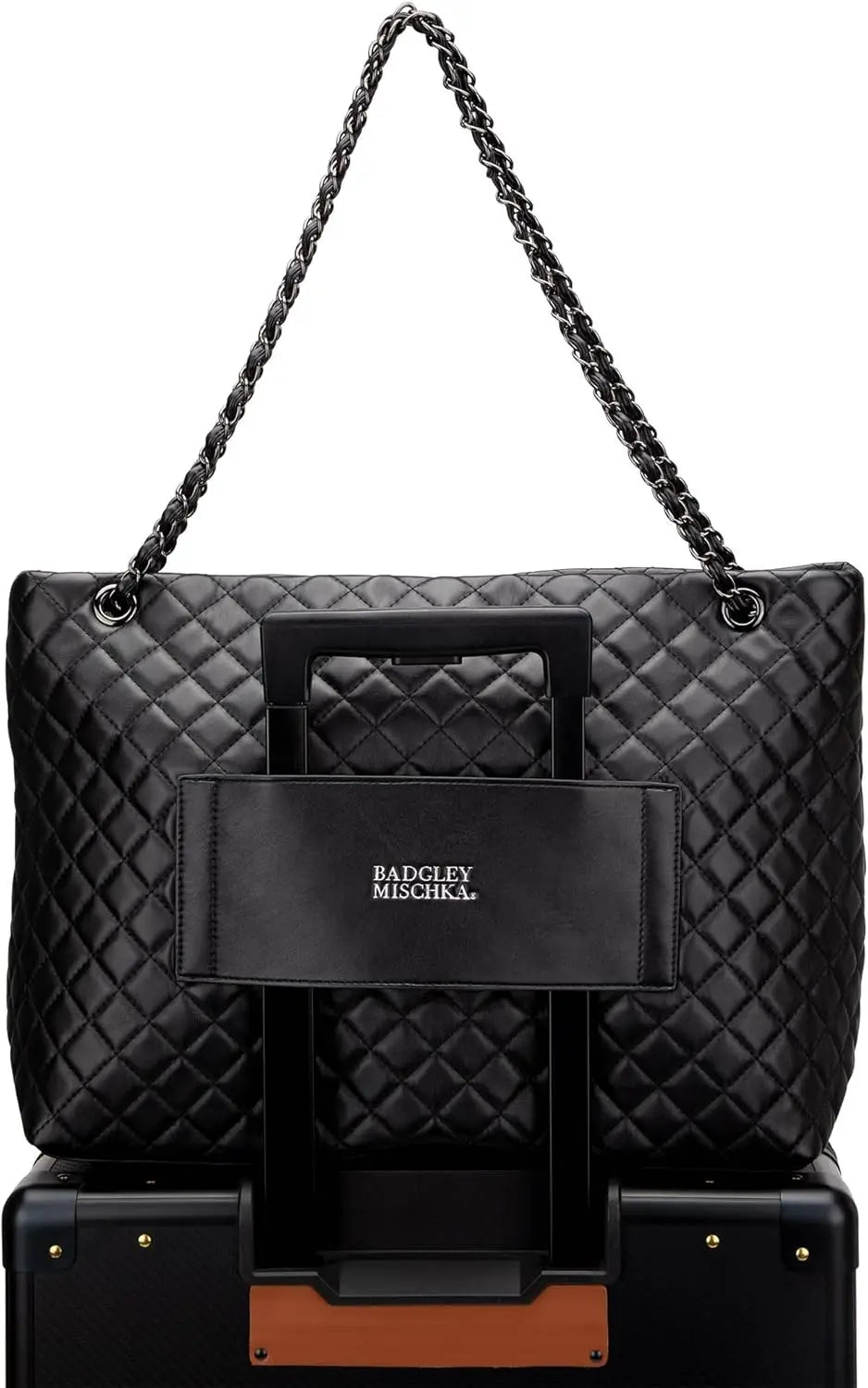 Quilted Vegan Leather Tote Weekender Travel Bag For Women